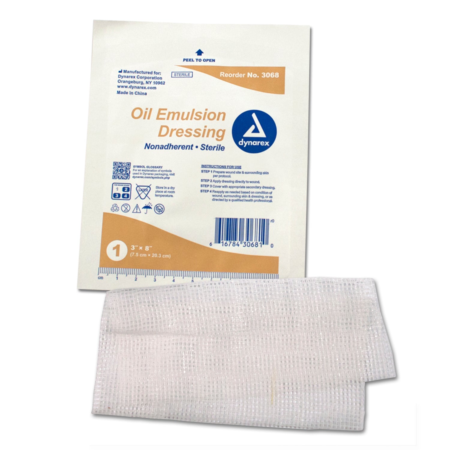 Oil Emulsion Dressing - 3" x 8" - 6/24/cs