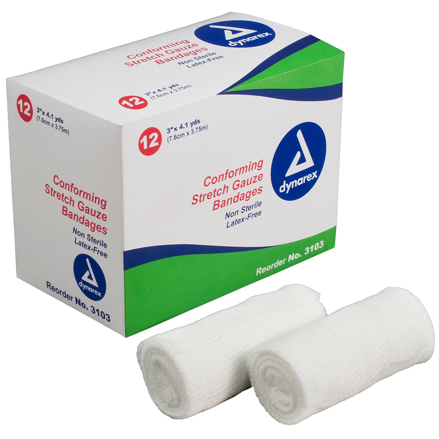 Stretch Gauze Bandage Roll - 3" - 8/12/cs (96)