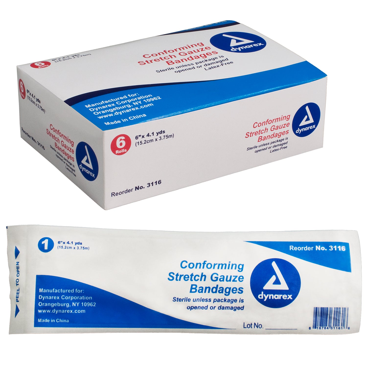 Stretch Gauze Bandage Roll Sterile - 6" - 8/6/cs (48)