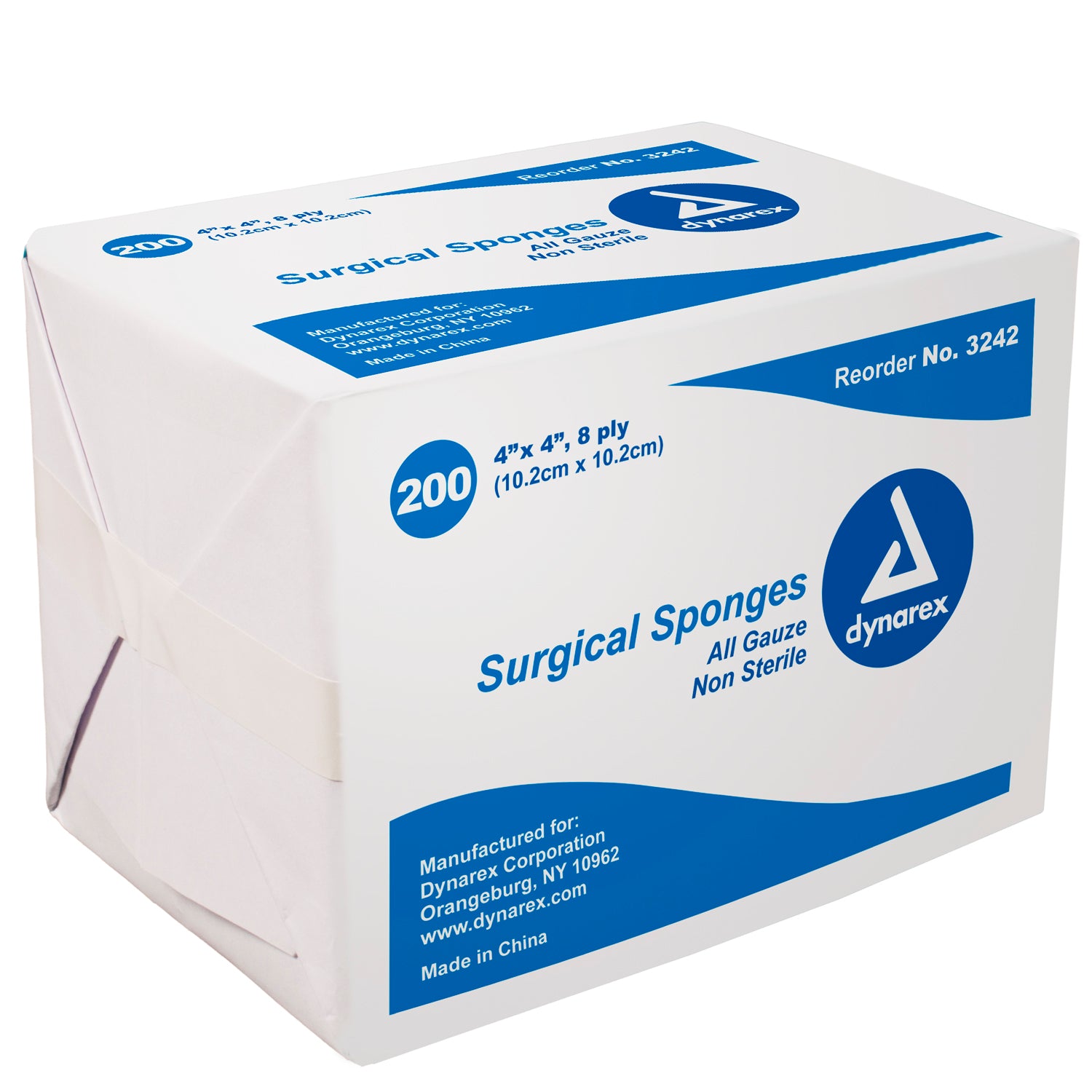 Surgical Gauze Sponge - 4"x 4" 8 Ply - 20/200/cs (4M)