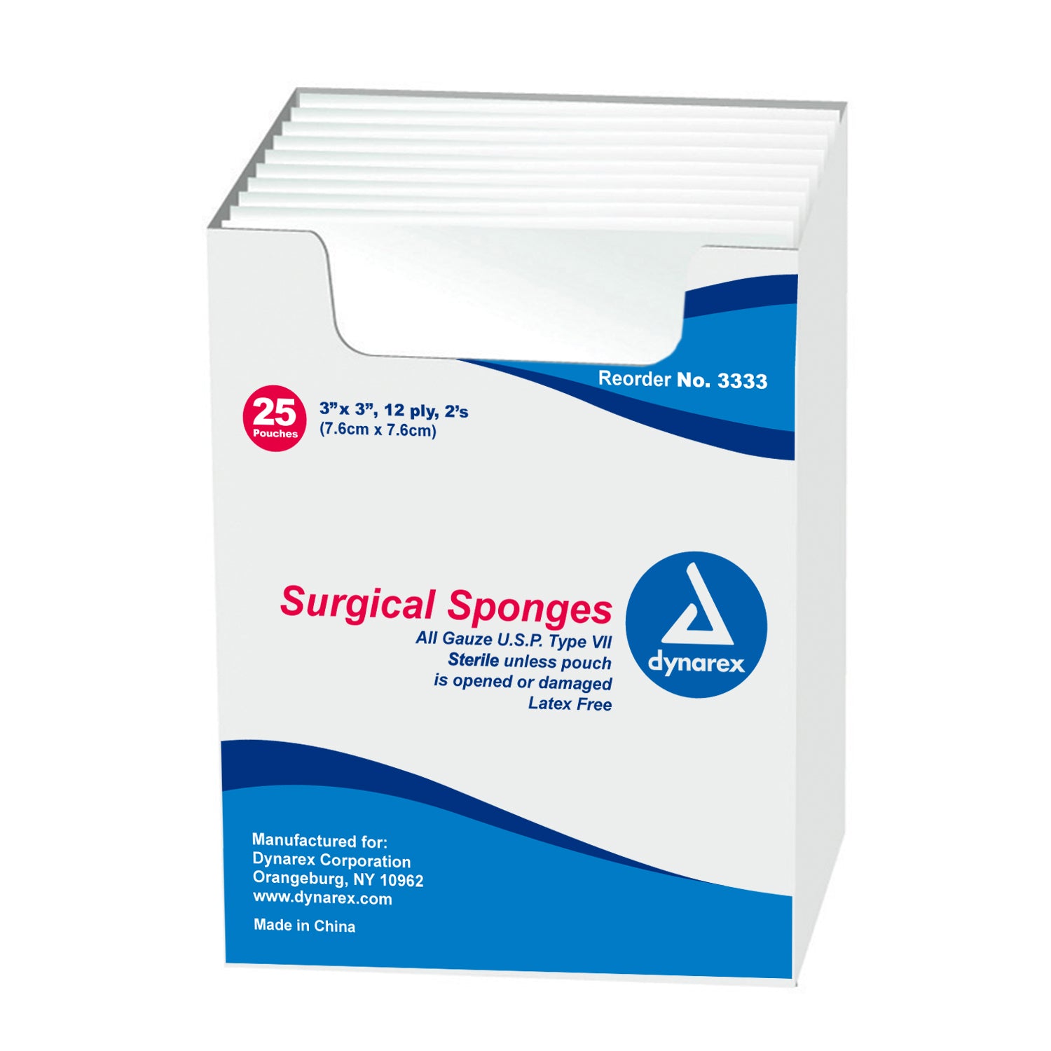 Surgical Gauze Sponge Sterile 2's - 3"x 3" 12 Ply - 48/25 (2400/cs)