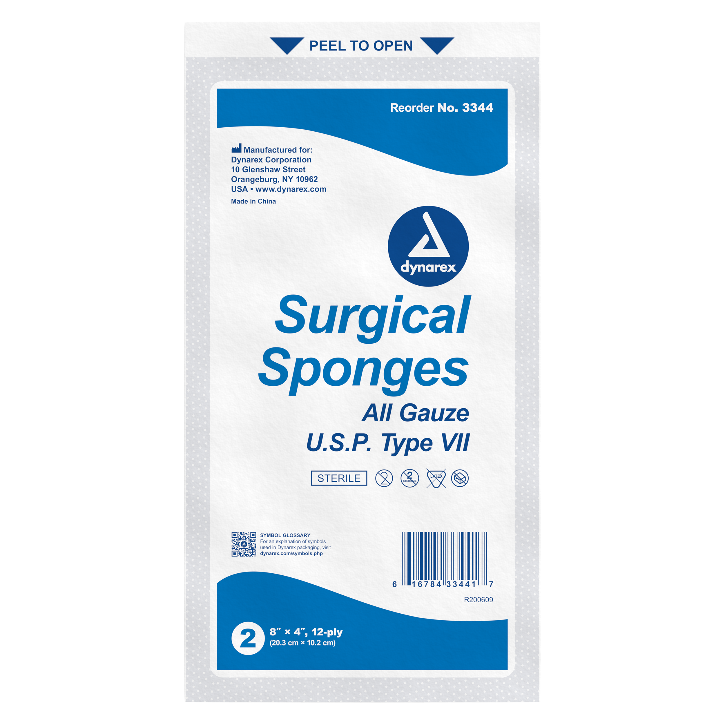 Surgical Gauze Sponge Sterile 2's - 8"x 4" 12 Ply - 20/25/cs (1000/cs)