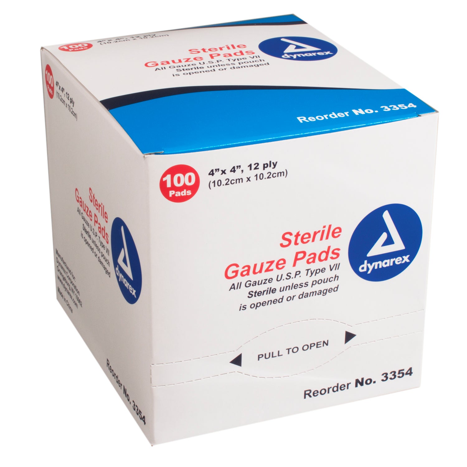 Gauze Pad Sterile 1's - 4"x 4" 12 Ply - 12/100 (1200/cs)