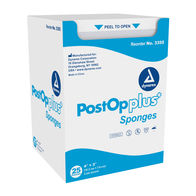 Post Op Plus Sponge 2's - 4" x 3" - 24/25(1200Cs)