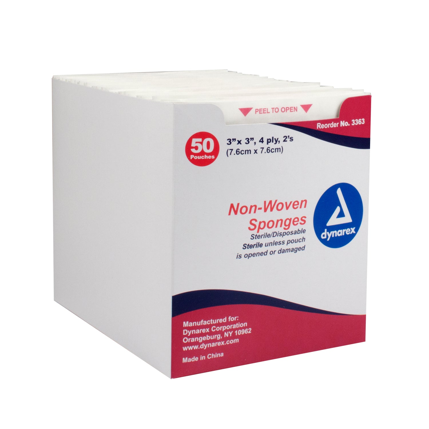 Non-Woven Sponge Sterile 2's - 3"x 3" 4 Ply - 24/50 (2400/cs)