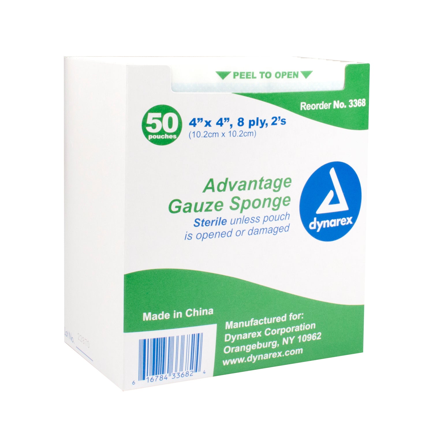 Gauze Sponge 8 Ply Economy Sterile 2's - 4"x 4" - 12/50 (1200/cs)