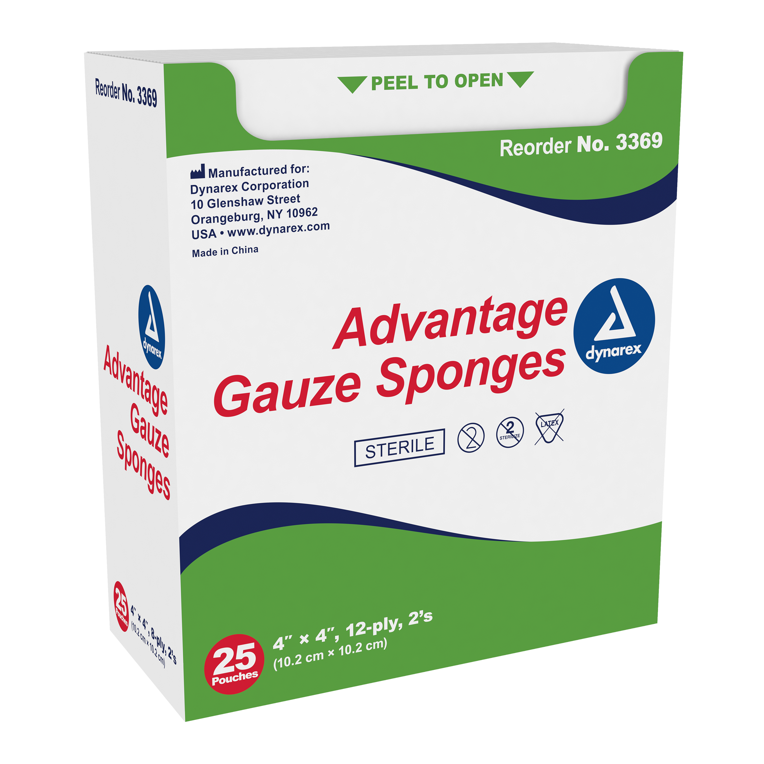 Gauze Sponge 12 Ply Economy Sterile 2's - 4"x 4" - 24/25 (1200/cs)