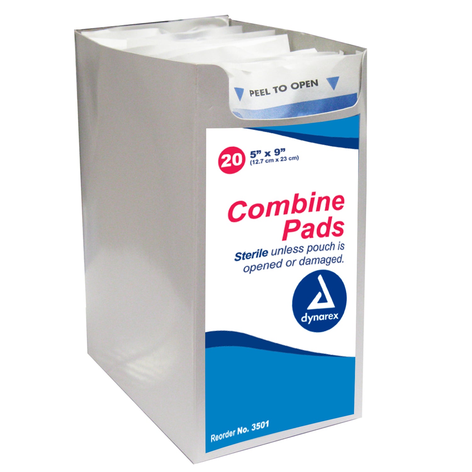 Combine Pads 1/pouch - Sterile - 5" x 9" - 20/20/cs