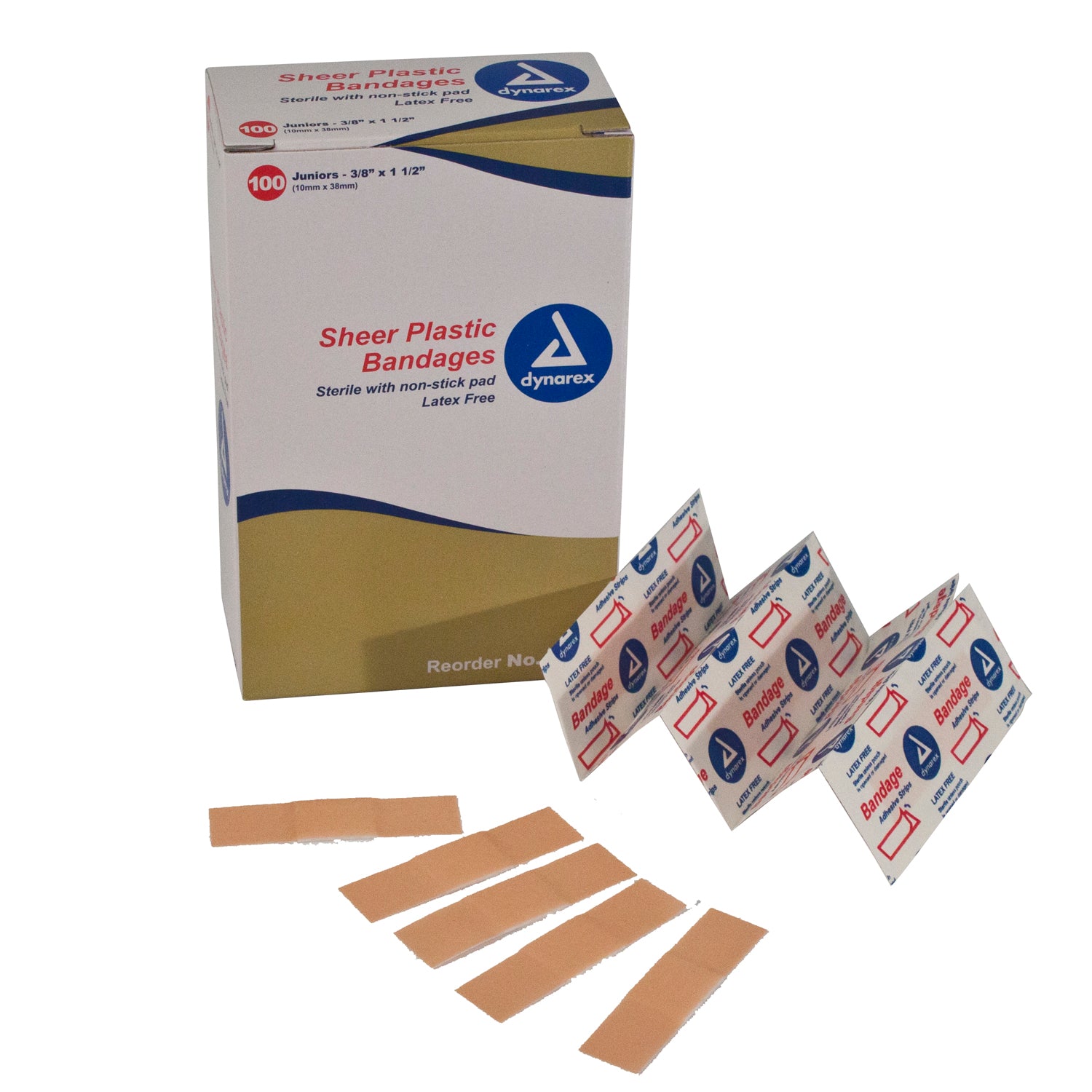 Sheer Plastic Adhesive Bandages Sterile - 3/8" x 1 1/2" - 36/100/cs