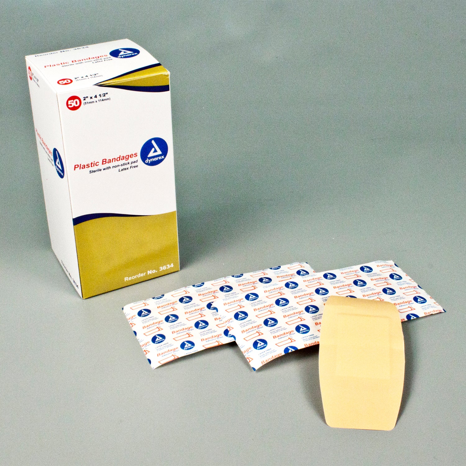 Sheer Plastic Adhesive Bandages Sterile - 2" x 4 1/2" - 24/50/cs