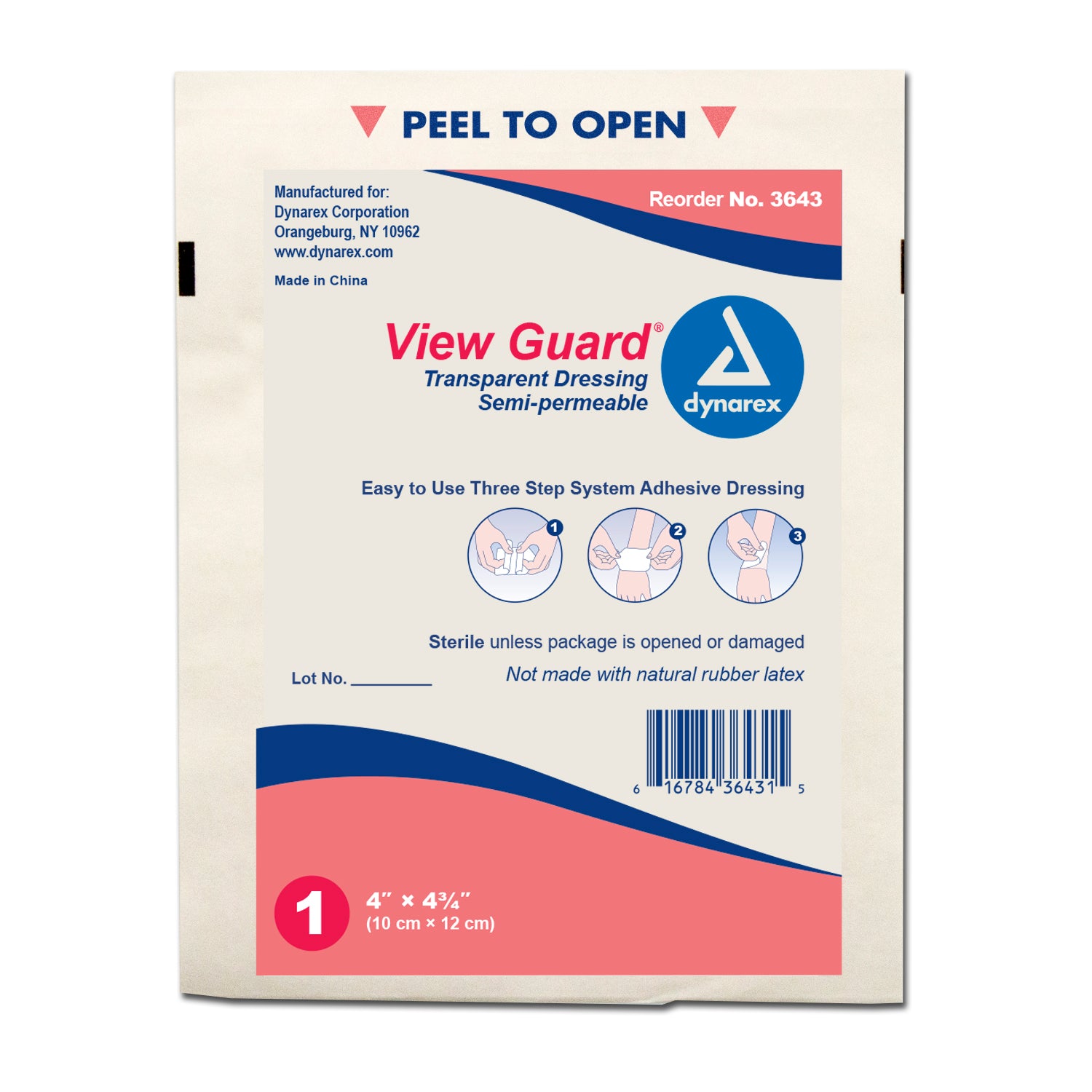 View Guard Transparent Dressings Sterile - 4" x 4 3/4" - 4/50/cs