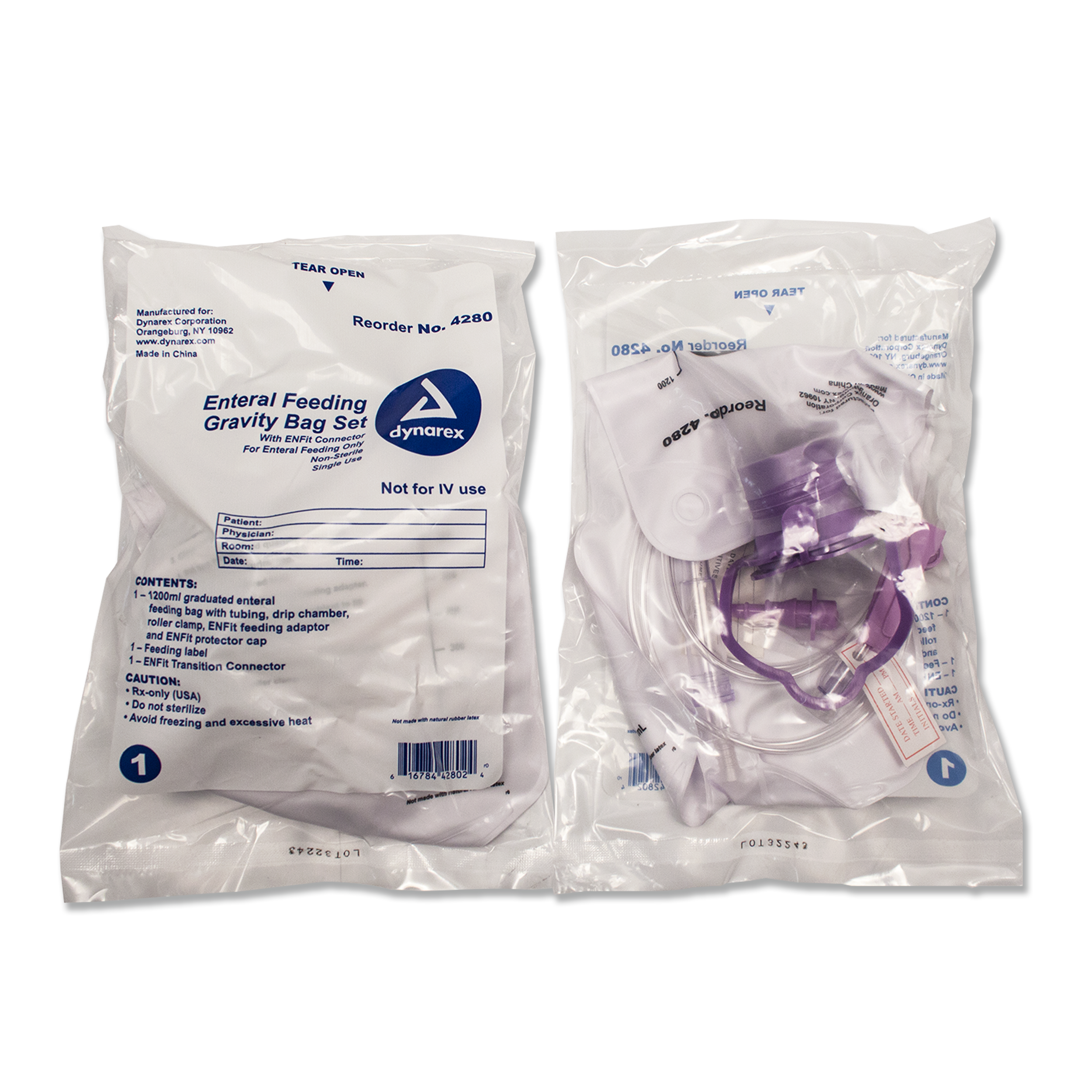 Enteral Delivery Gravity Bag Set - with ENFit connector - 30/cs