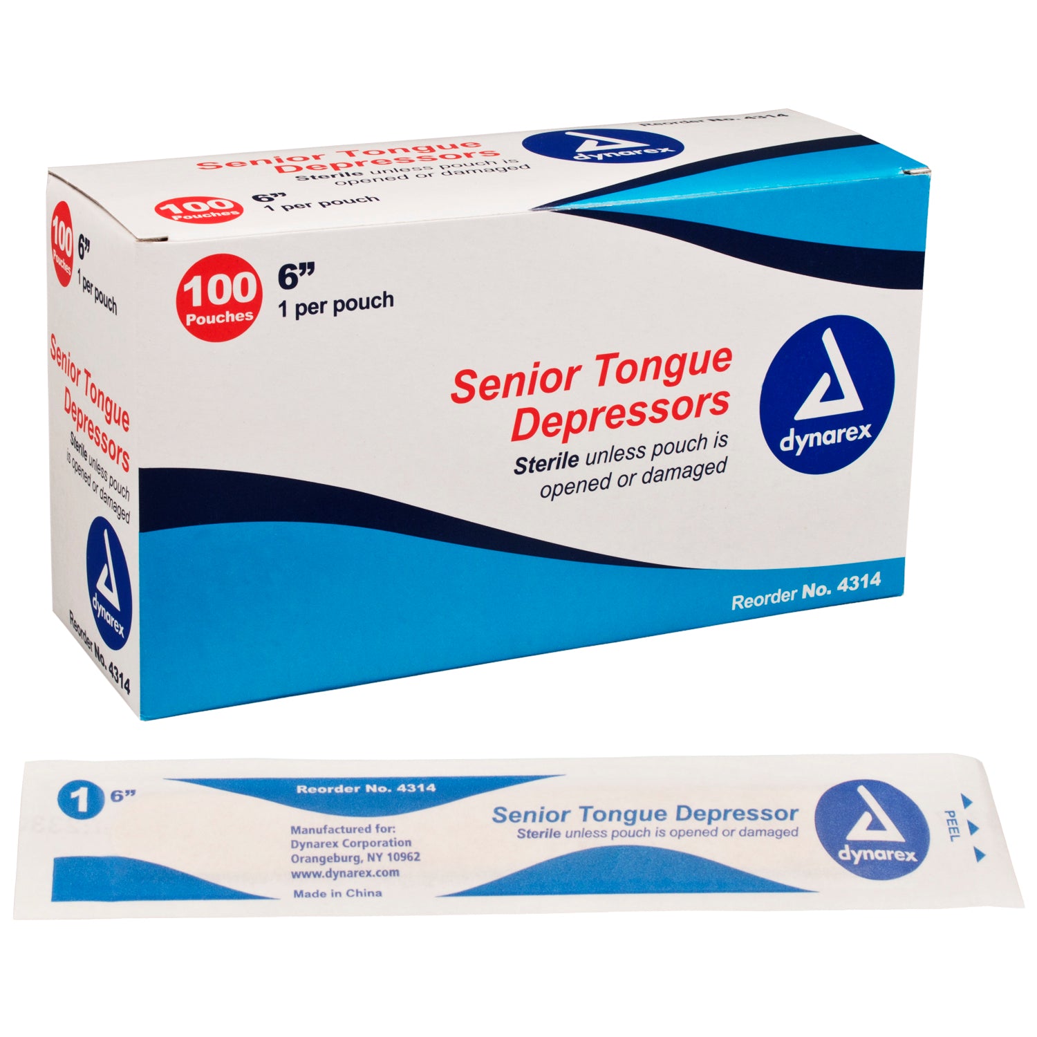 Senior Tongue Depressors - Sterile - 6" - Wood - 10/100/cs