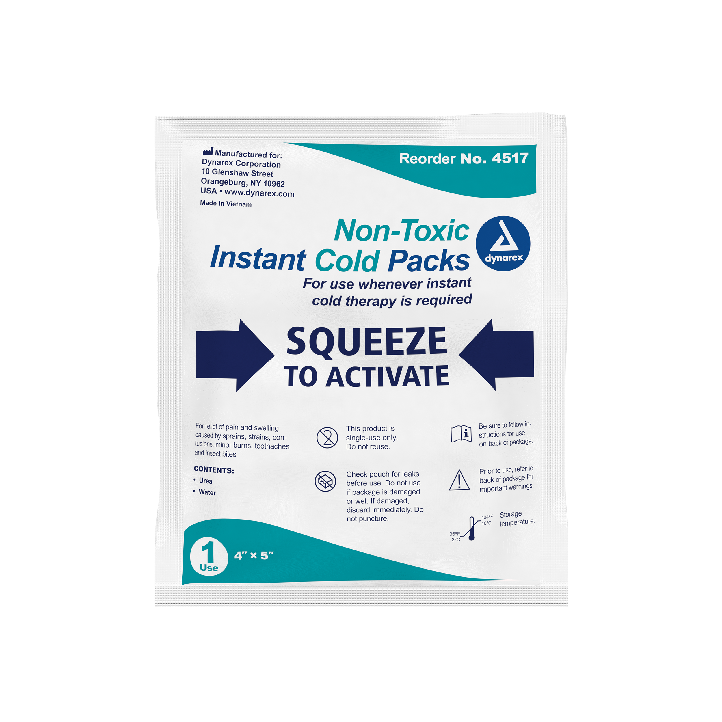 Instant Cold Pack with Urea (Non-Toxic) - 4 x 5 - 24/cs