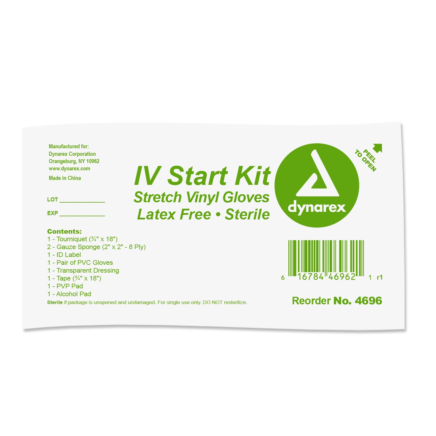 IV Start Kit - with PVC Gloves - 50/cs