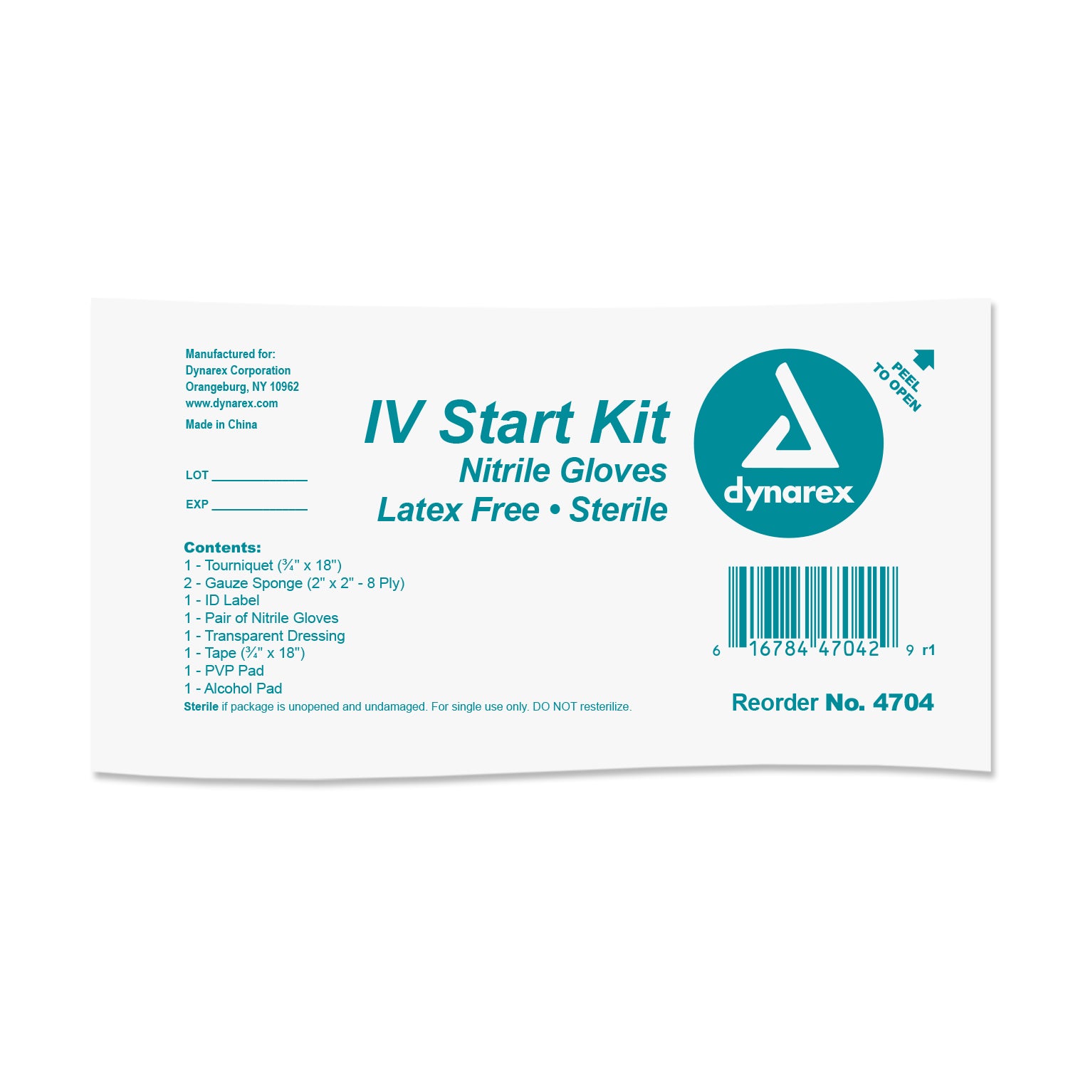 IV Start Kit - with Nitrile Gloves - 50/c