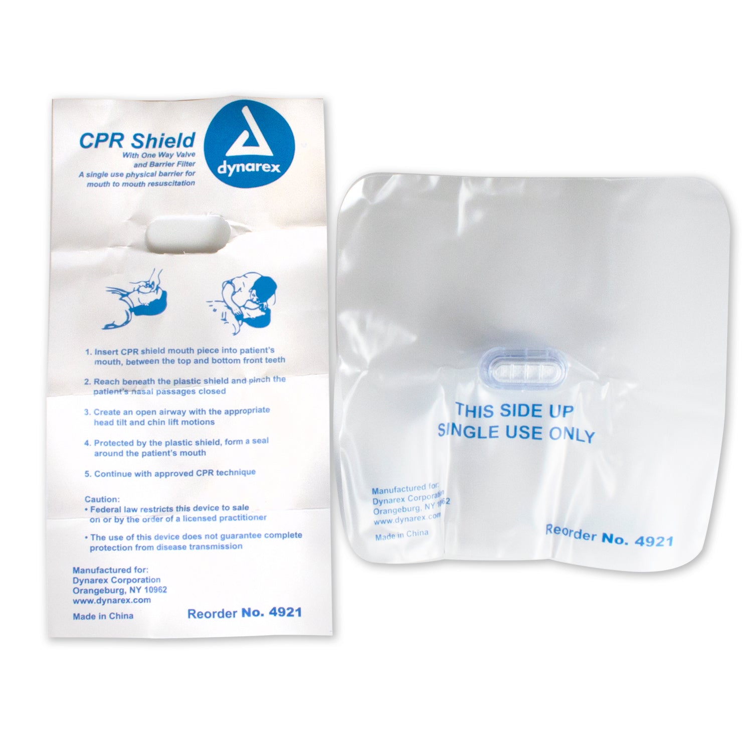 CPR Shield with one way valve - 100/cs