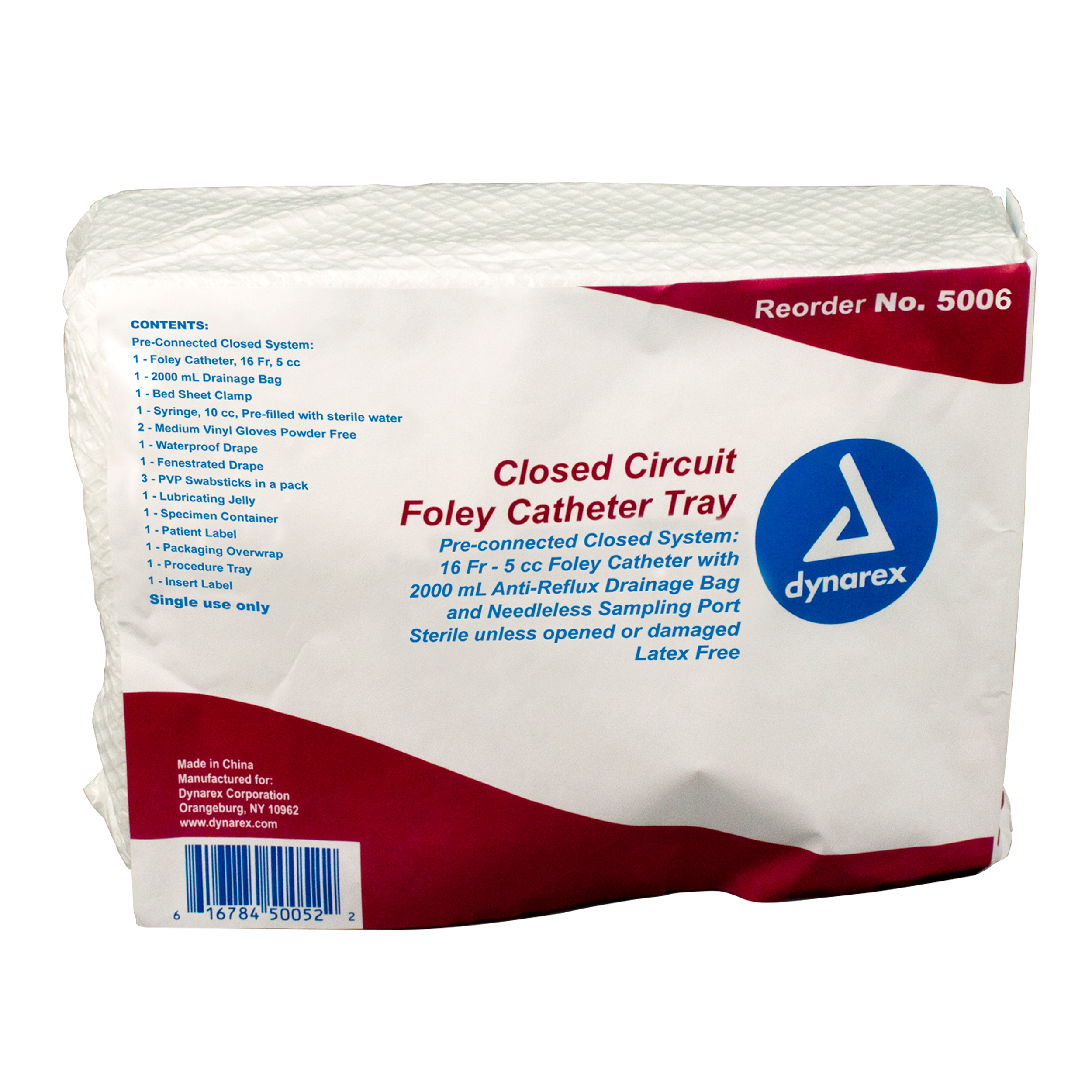 Closed Circuit Foley Catheter Tray - Sterile - 16 FR - 10/cs