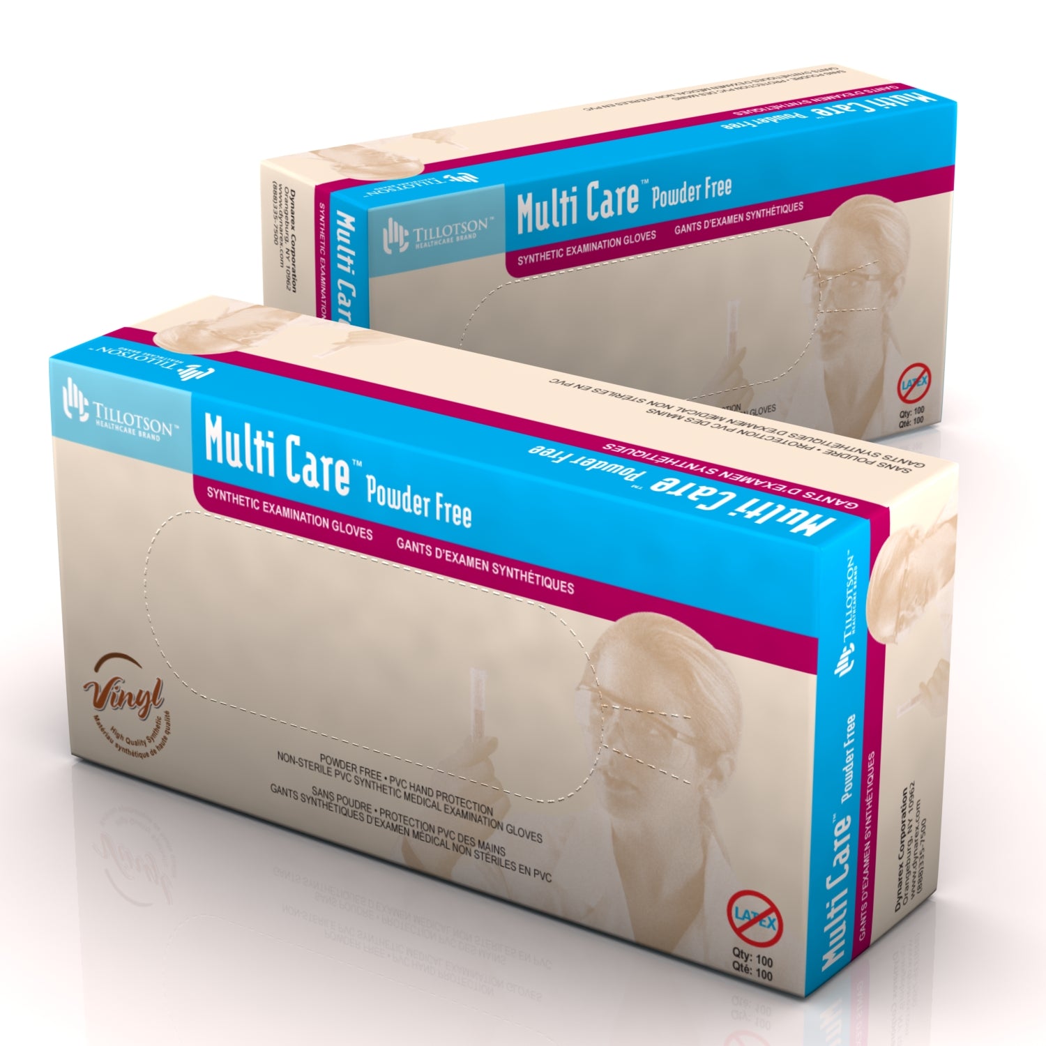 Multicare Vinyl Exam Gloves - Powder-Free - Small - 10/100/cs