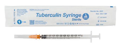 Tuberculin Non-Safety Syringe (Luer Slip) - 1cc - 25G - 5/8" Needle - 10/100/cs