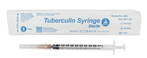 Tuberculin Non-Safety Syringe (Luer Slip) - 1cc - 26G - 3/8" Needle - 10/100/cs