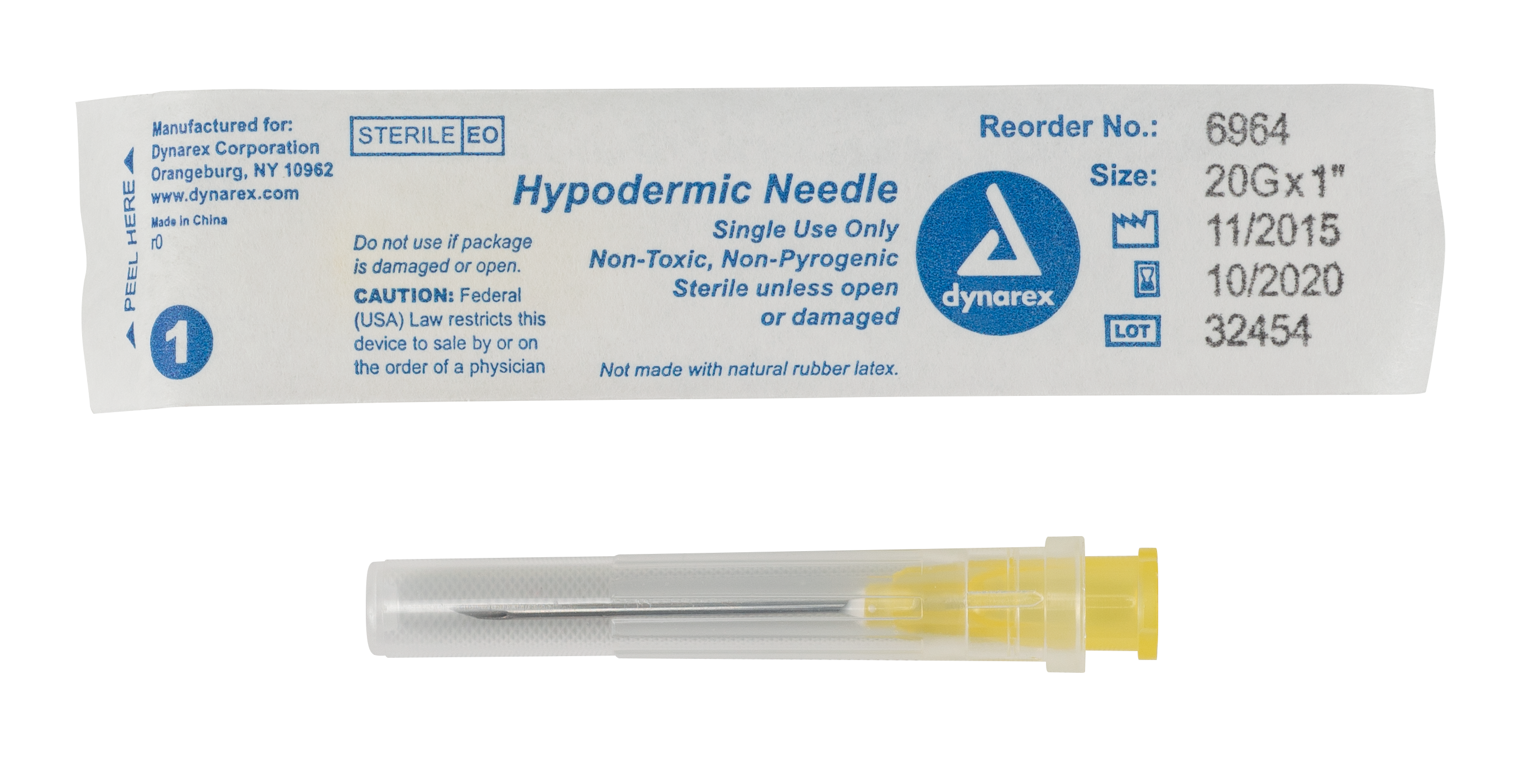 Hypodermic Needle - Non-Safety - 20G - 1 " Needle - 10/100/cs