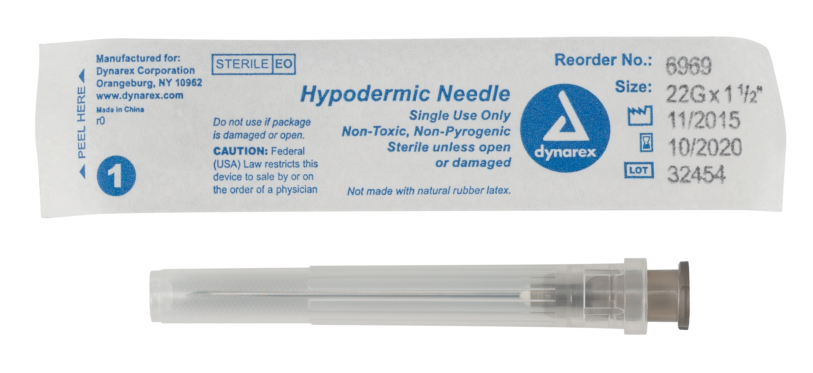 Hypodermic Needle - Non-Safety - 22G - 1 1/2" Needle - 10/100/cs