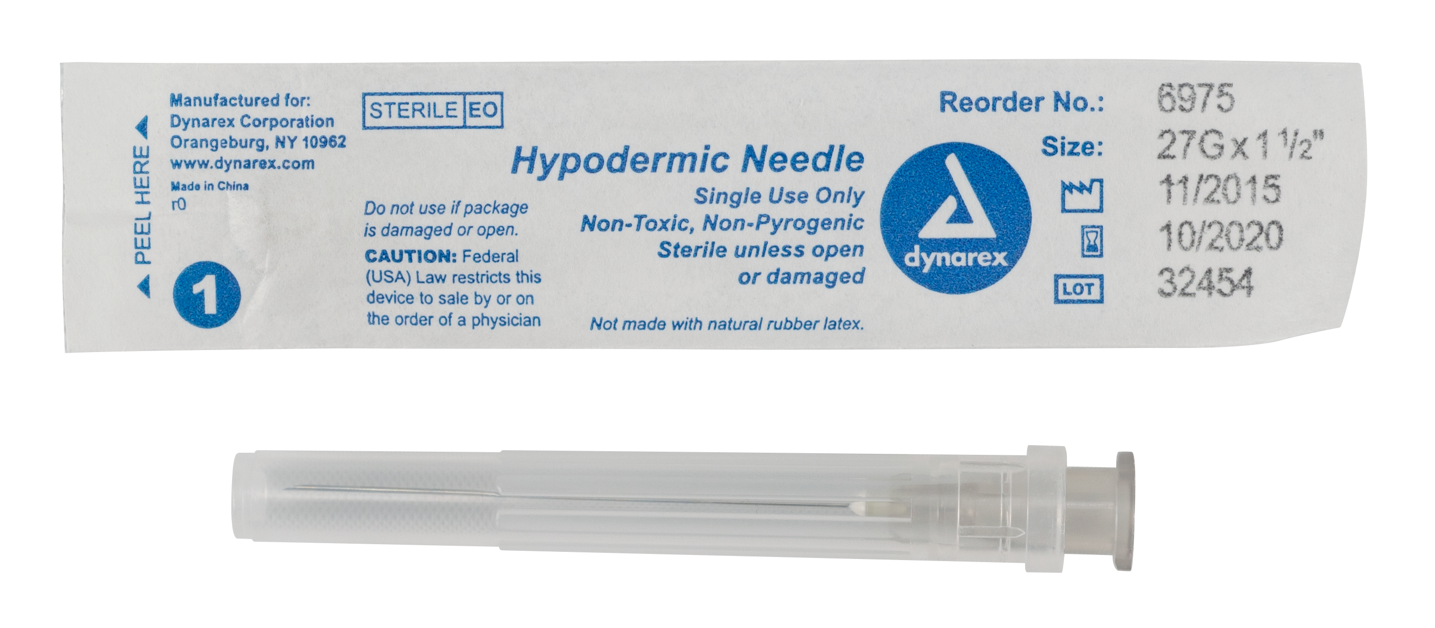 Hypodermic Needle - Non-Safety - 27G - 1 1/2" Needle - 10/100/cs