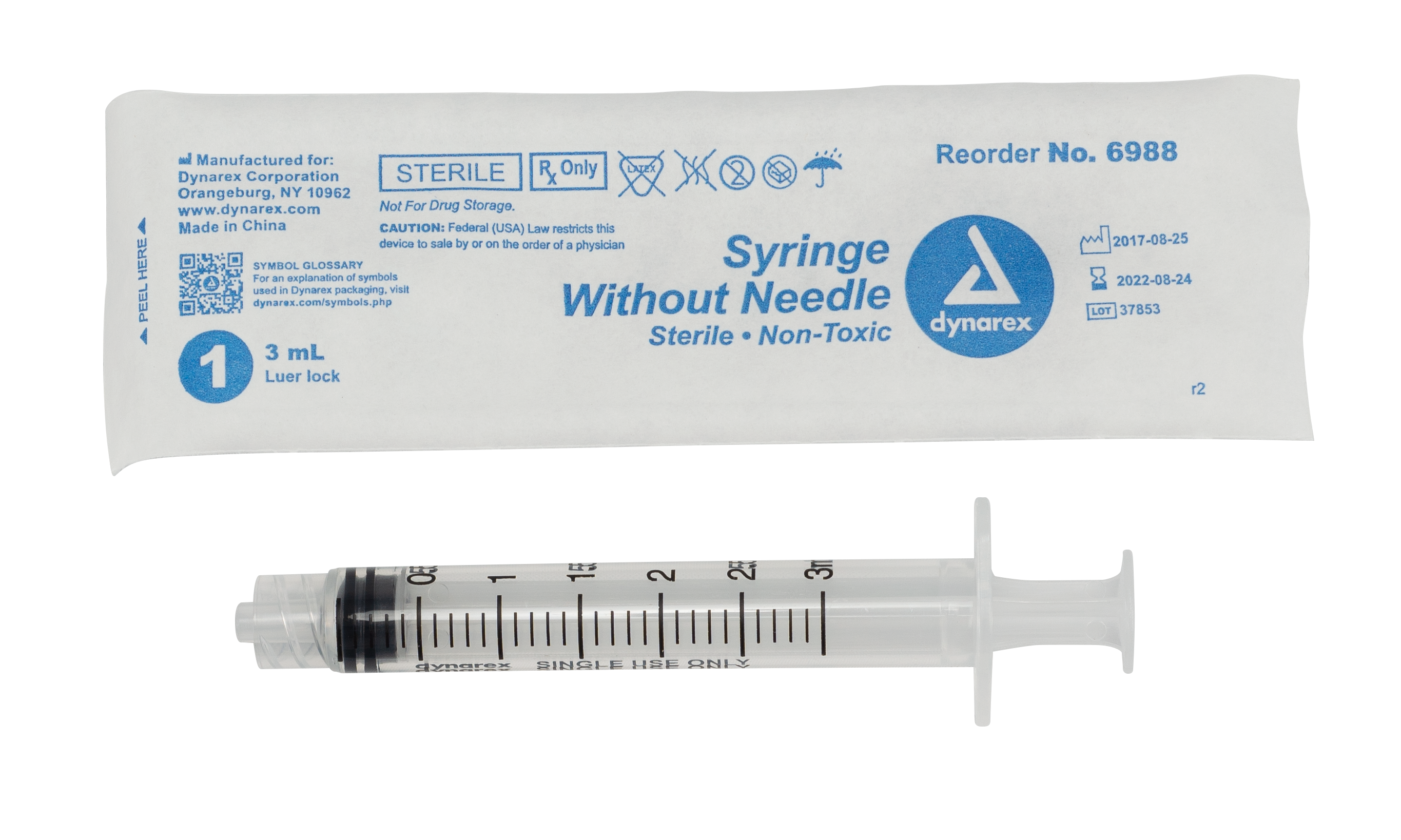 Syringe - Luer Lock - 3cc - 10/100/cs