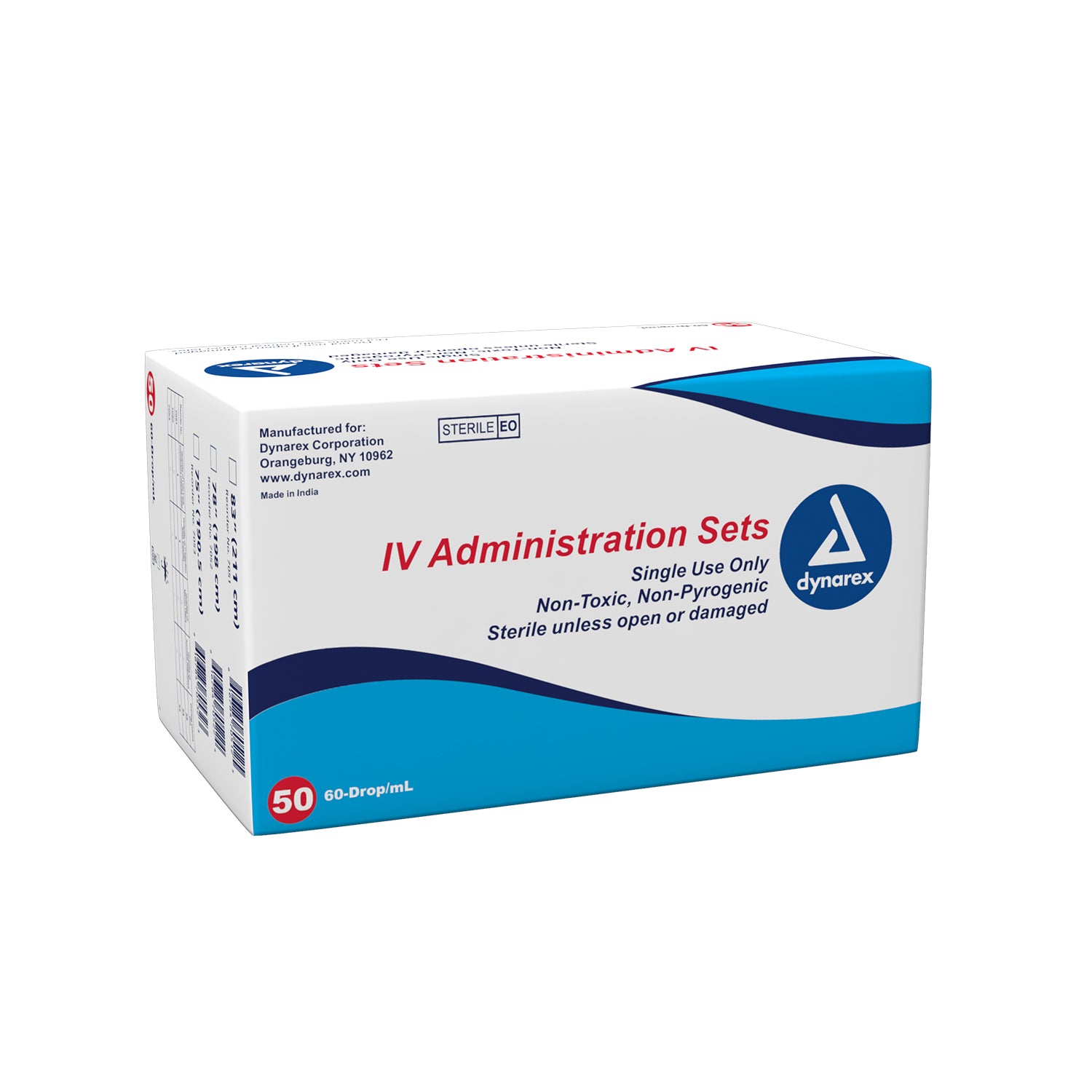 IV Administration set - 60 Drop - 75" - no inj site, - 50/Box