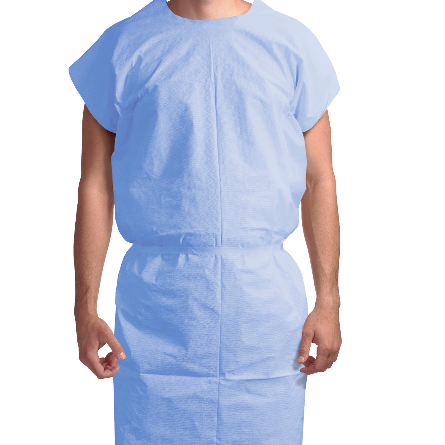 Exam Gown 3 ply T/P/T Universal (Blue) - 50/cs