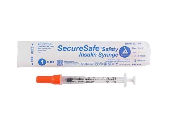 Syringe - Safety - Insulin - 1cc (New Mechanism) 29G - 1/2" Needle 5/100/cs