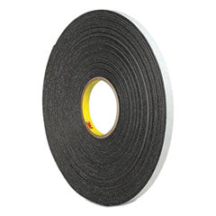 4466 Double-Coated Foam Tape, 1" Core, 1" x 5 yds, Black