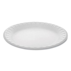 Placesetter Satin Non-Laminated Foam Dinnerware, Plate, 9" dia, White, 500/Carton