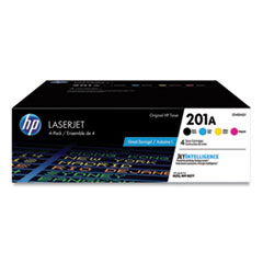 HP 201A, (CF400A-Q) 4-Pack Black/Cyan/Magenta/Yellow Original LaserJet Toner Cartridges