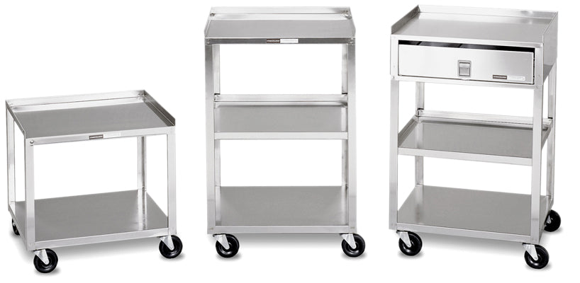 Mobile Stand - Stainless Steel - 2-shelf