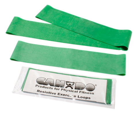 CanDo® Exercise Band Loops - 15" Long - Green - medium