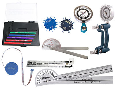 Baseline® Hand Evaluation Sets - 3-piece Set - Features HiRes - large head - hand evaluation set (dyna - pinch - gonio)