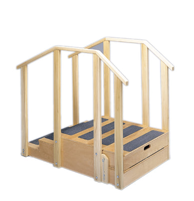 Training stairs - convertible - 4 and 8 steps with platform - 30" x 30" platform