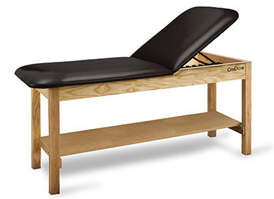 CanDo® Treatment Tables - Fixed Height - Table w/ Adjustable Back & Shelf - 400 LB Capacity - 72"L x 27"W x 31"H