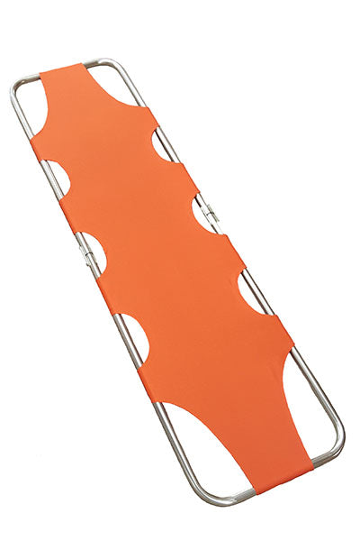 Folding Stretcher with Handles - Aluminum - Orange