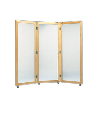 3-panel mirror (22" x 60" panels) - glass with casters