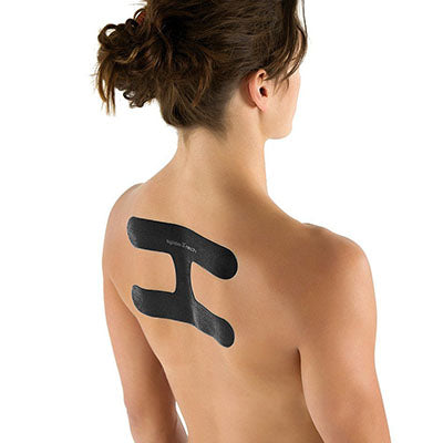 Spider Tech kinesiology tape - upper back (postural) - black