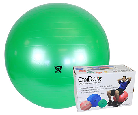 CanDo® Inflatable Exercise Balls - Green - 26" (65 cm) - Retail Box