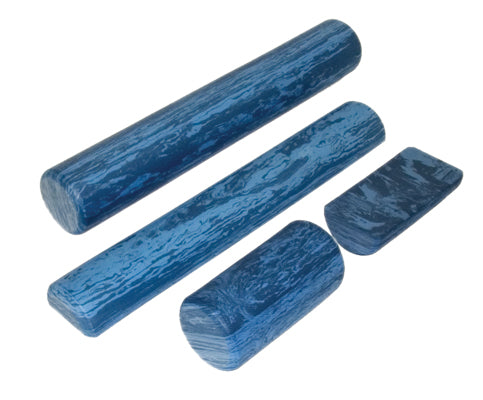 CanDo® EVA Foam Rollers - Blue EVA Foam - Extra Firm - 6" x 12" - Half-Round