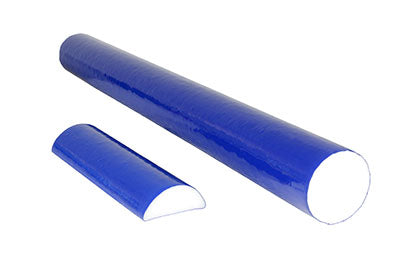 CanDo® PE Foam Rollers with TufCoat® - PE foam - Blue TufCoat® Finish - 4" x 36" - Half-Round