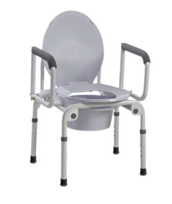 Drop-arm commode deluxe steel - 19-23" height - 2/case