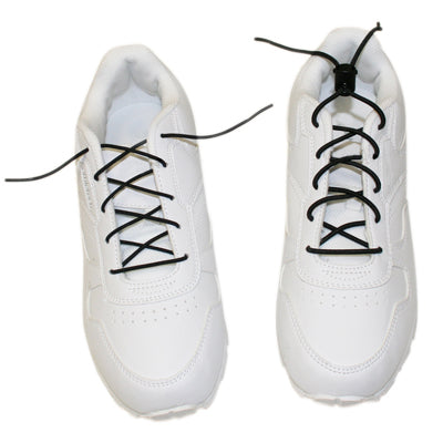 Elastic Shoe Laces - with cord-lock - white - 1 pair