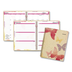 Watercolors Weekly/Monthly Planner, Watercolors Artwork, 11 x 8.5, Multicolor Cover, 12-Month (Jan to Dec): 2024