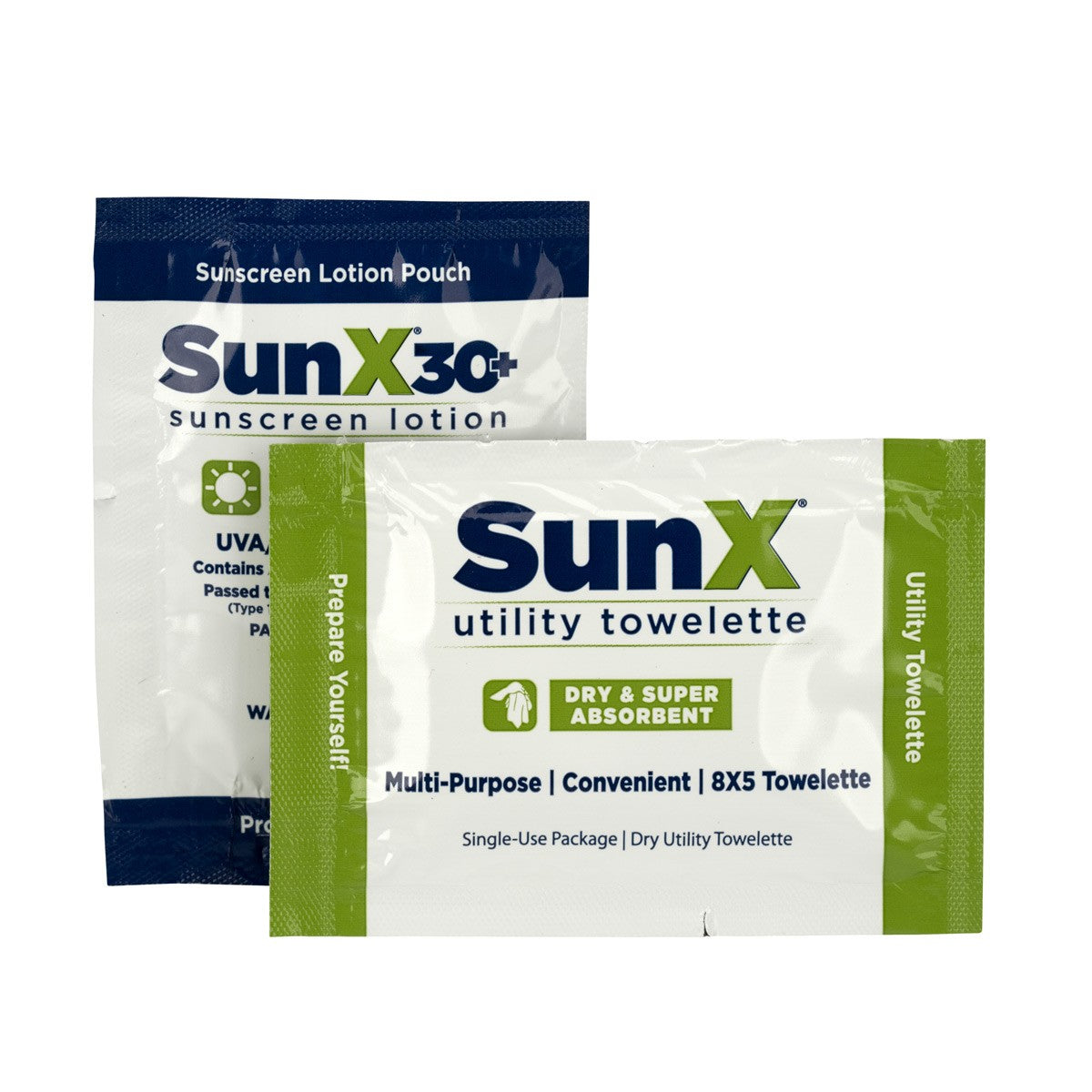 SunX30 Sunscreen Lotion and Wipe Combo Pack, 300/box